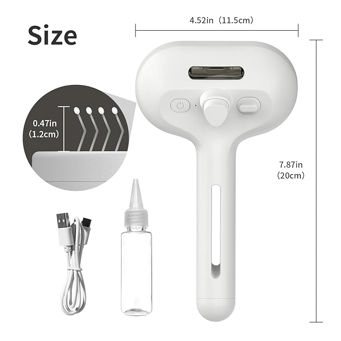 3 In 1 Self Cleaning Steamy Pet Brush - Anti-Static, Grooming Tool for Long and Short Hair Pets, Removes Loose Hair and Reduces Shedding, White-PawvioPets