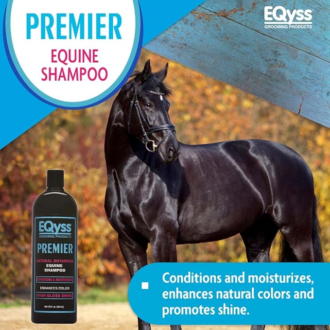 EQyss Premier Equine Horse Shampoo - Conditions and Moisturizes Coat, Enhances Color, Promotes Shine - Safe for All Horses & Pets, pH Balanced, USA Made-PawvioPets