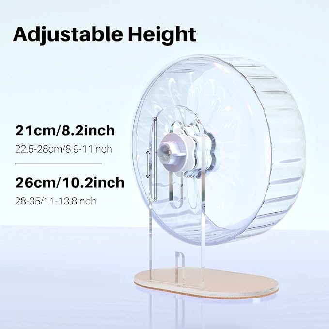 Bucatstate Super Silent Hamster Wheel Hamster Accessories Hamster Running Toys Small Animals Exercise Wheels Transparent 10.2 Inches-PawvioPets