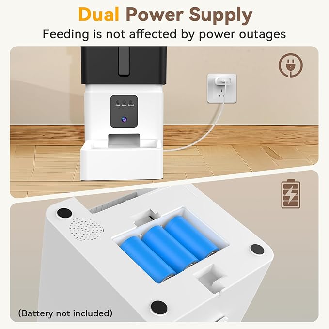 Automatic Dog Feeder with Camera: 8L/33 Cups 5G WiFi Timed Food Dispenser for Dogs - 1080P HD Night Vision Video Recording 2-Way Audio APP Control-PawvioPets