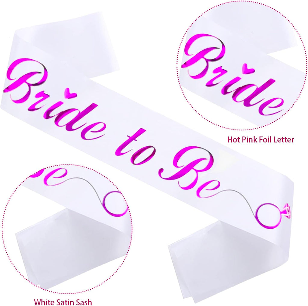 KETAOO Bride to Be Sash, Hot Pink Bachelorette Sash for Bridal Shower Favors Engagement or Wedding Party Accessories Hen Night Gifts