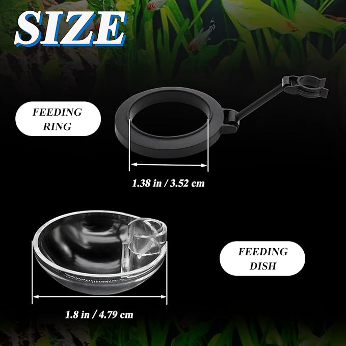 Aquarium Fish Shrimp Feeding Dish Set, Shrimp Feeding Dish Set, Transparent Shrimp Feeding Adjustable Tube with Feeding Ring, Cleaning Brush for Fish Tank and Preventing Food Scattering (Small)-PawvioPets
