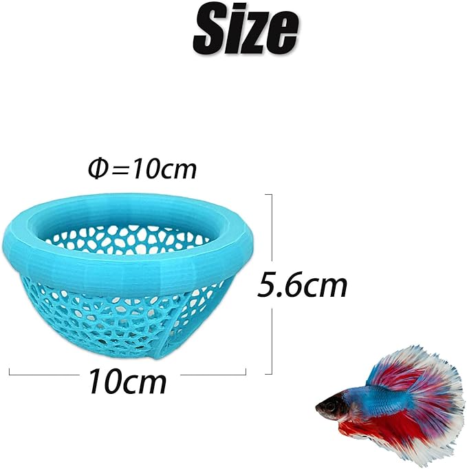 Aquarium Floating Betta Fish Skins, Betta or Shrimp Feeder, Cave and Hammock, Small Fish Feeding Rings, Aquarium Hiding Feeding Decorative Accessories (Cyan)-PawvioPets