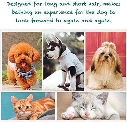 Dog Cat Pet Grooming Brush - Silicone Massage Brush for Deshedding and Bathing, Anti-Slip Rubber Shampoo Brush for Long & Short Hair Dogs and Cats (Orange)-PawvioPets