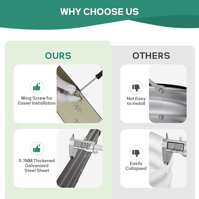 Galvanized Raised Garden Bed Outdoor - 4x2x1FT (2 Pack) Metal Garden Planter Box with Safety Edging and Gloves, Raised Bed for Gardening Vegetables Fruits and Flowers - Grey-PawvioPets