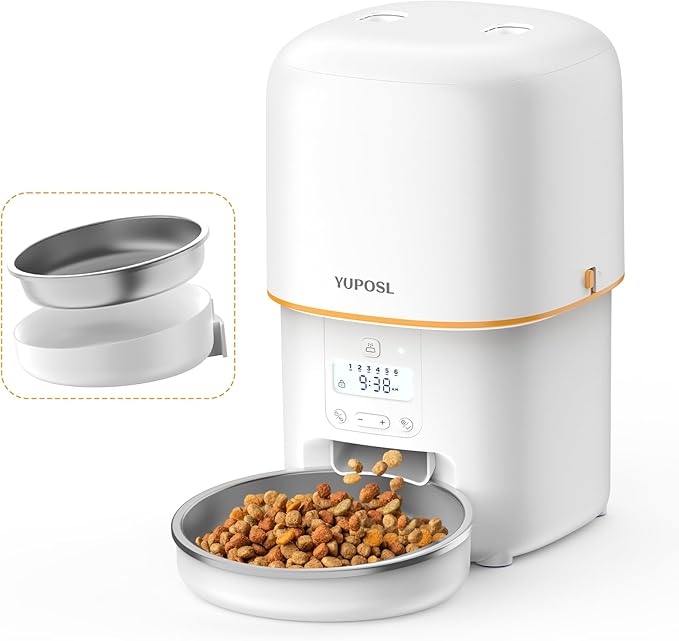 Automatic Cat Feeders - 3L Cat Food Dispenser Easy to Use, Timed Automatic Pet Feeder with Over 180-day Battery Life, 1-6 Meals Dry Food Programmable Portion Control Also for Dogs-PawvioPets