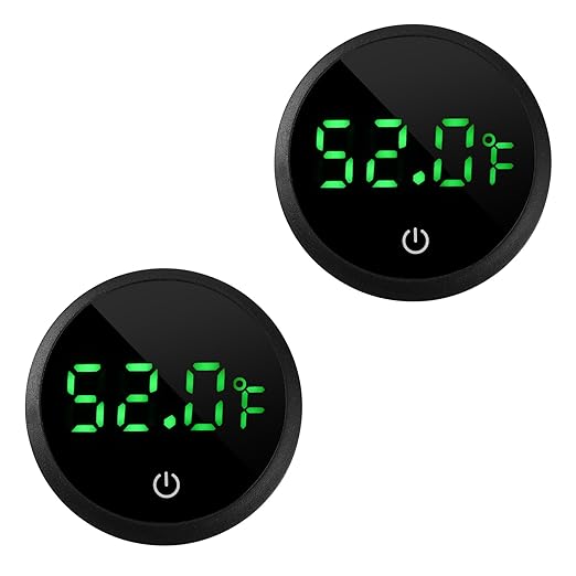 Aquarium Thermometer Digital Fish Tank Thermometer Led Display Fish Tank Temperature Gauge Accurate Thermometer to ±1℉ for Betta Axolotl Turtle Tank (with Spare Battery) 2pack-PawvioPets