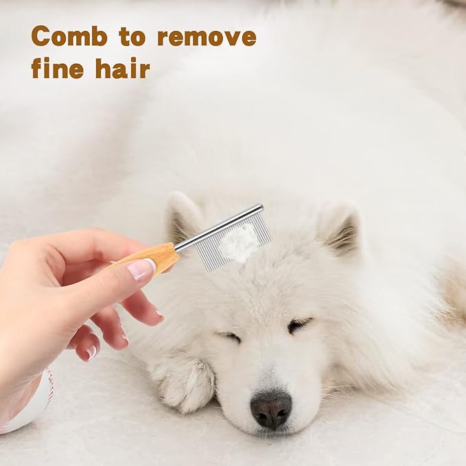 DLUGOPIS 4 In Pet Face and Finishing Comb for Dogs Small Faces Metal Pocket Comb Perfect For Matted Fur Knots Tangles-PawvioPets