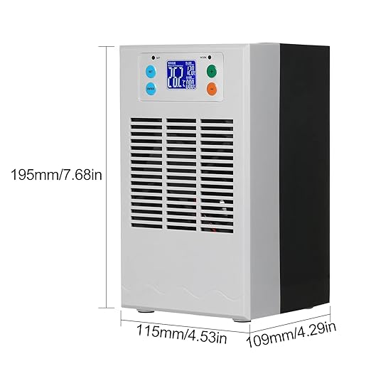 Electric Water Heater Chiller, AC 100‑240V 20L Aquarium Chiller ABS Housing Digital Display Intelligent Temperature Control 70W with Pump for Fish (US Plug Pump US Plug 110V)-PawvioPets
