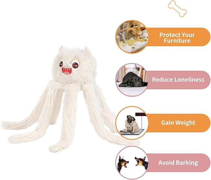 DODODOLA Dog Toys Squeaky Dog Toys with Crinkle Paper Cute Stuffed Octopus Durable Dog Plush Toys for Large Breed Dog Chew Toys for Small, Medium, Large Dogs-PawvioPets