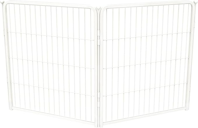 FXW Homeplus Unleashed Indoor Dog Playpen - Stress-Free and Safe Play, Heavy Duty 32 Inch 2 Wire Panels Dog Pen for Puppy and Small Dogs, White│Patented-PawvioPets