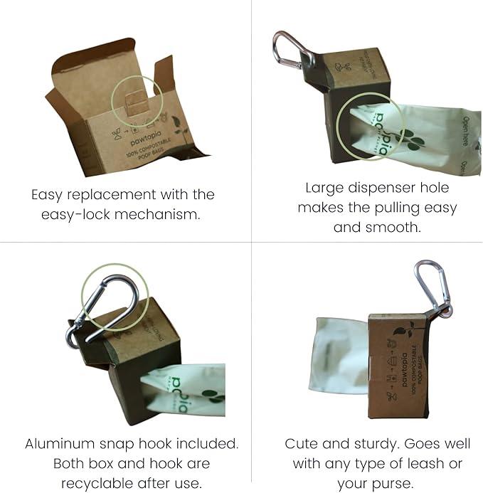 Biodegradable Dog Poop Bags, 60 Count, Certified Home Compostable, Leak-Proof, Easy Open, Standard Size, Supports Sustainable Living-PawvioPets