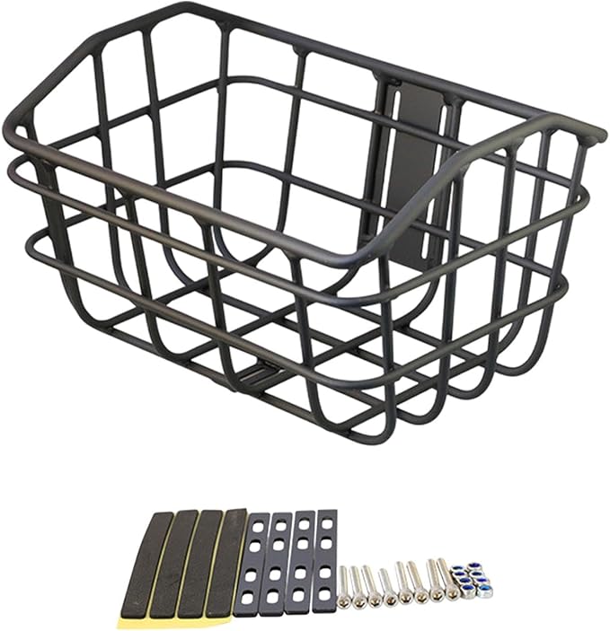 Basket Black Front Sturdy Construction Aluminum Alloy Large Capacity Accessories Cargo Container for Pet Transport-PawvioPets