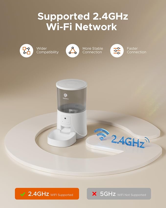 Automatic Cat Feeder with Camera - 2.4GHz APP - Controlled Cat Food Dispenser- Features HD Video for Indoor Use, Easy Setup & Cleaning, 2 - Way Audio, and a Desiccant Bag to Keep Food Fresh-PawvioPets