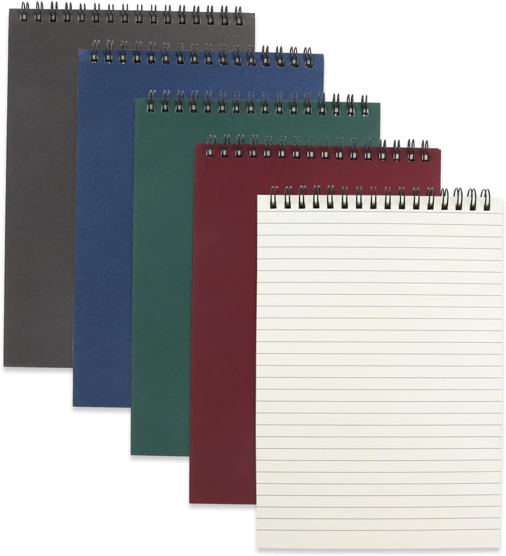 4 Pcs Top Bound Spiral Notebook,8.3 inch x 5.8 inch,60 Sheet,7mm College Ruled Paper,A5 Spiral Note Pads Memo Lined Notebook Journal for School and Office Supplies (4 Colors)