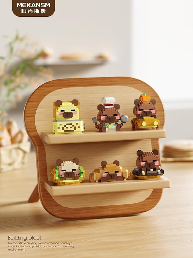 Gold Medal Baking Cute Capybara Baking Bread Series Mini Building Toy Kawaii Animals Set Micro Adorable Pet Buildings Small Bricks Gifts Toys-PawvioPets