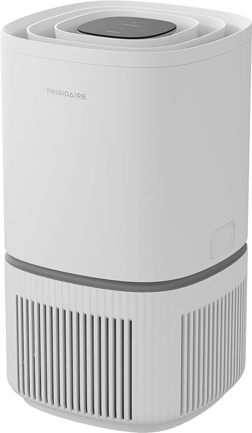 Frigidaire PureA300 HEPA Air Purifier for Small Bedrooms, Covers up to 850 Sq. Ft., 3-Stage Filtration, Energy Star Certification, Air Quality Monitoring, Smart Mode, Ultra Quiet, White-PawvioPets