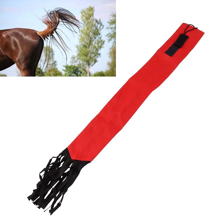 GLOGLOW Horse Tail Bag, Design Horse Tail Guard with Fringe for Keep Tail and Protected (Red)-PawvioPets