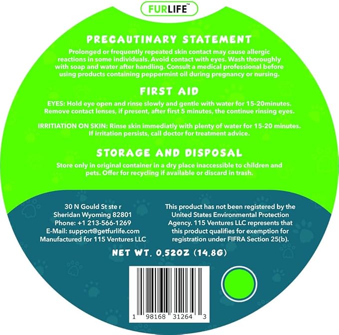 FurLife Green Dog Tag, Flea and Tick Prevention for Dogs - Waterproof Pendant for Collar, Safe for All Breeds-PawvioPets