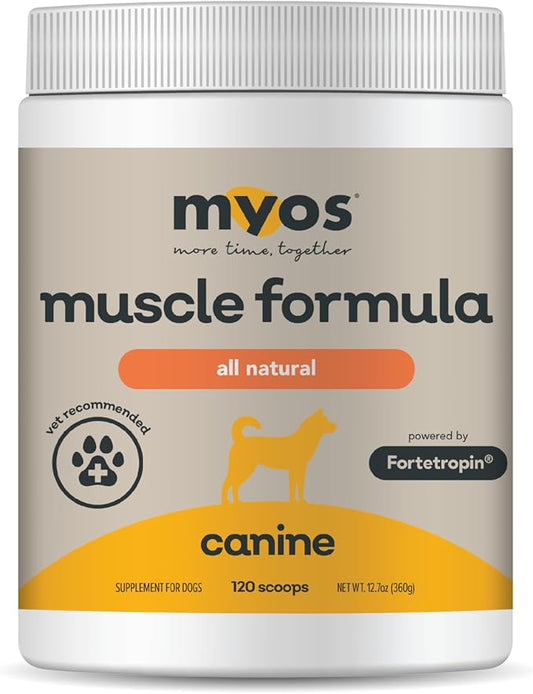 MYOS Canine Muscle Formula - All-Natural Muscle Building Supplement - Helps Reduce Muscle Loss in Dogs Due to Normal Aging and Improves Recovery from Injury or Surgery-PawvioPets