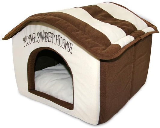 Best Pet Supplies Portable Indoor Pet House – Perfect for Cats & Small Dogs, Easy To Assemble – Cream-PawvioPets