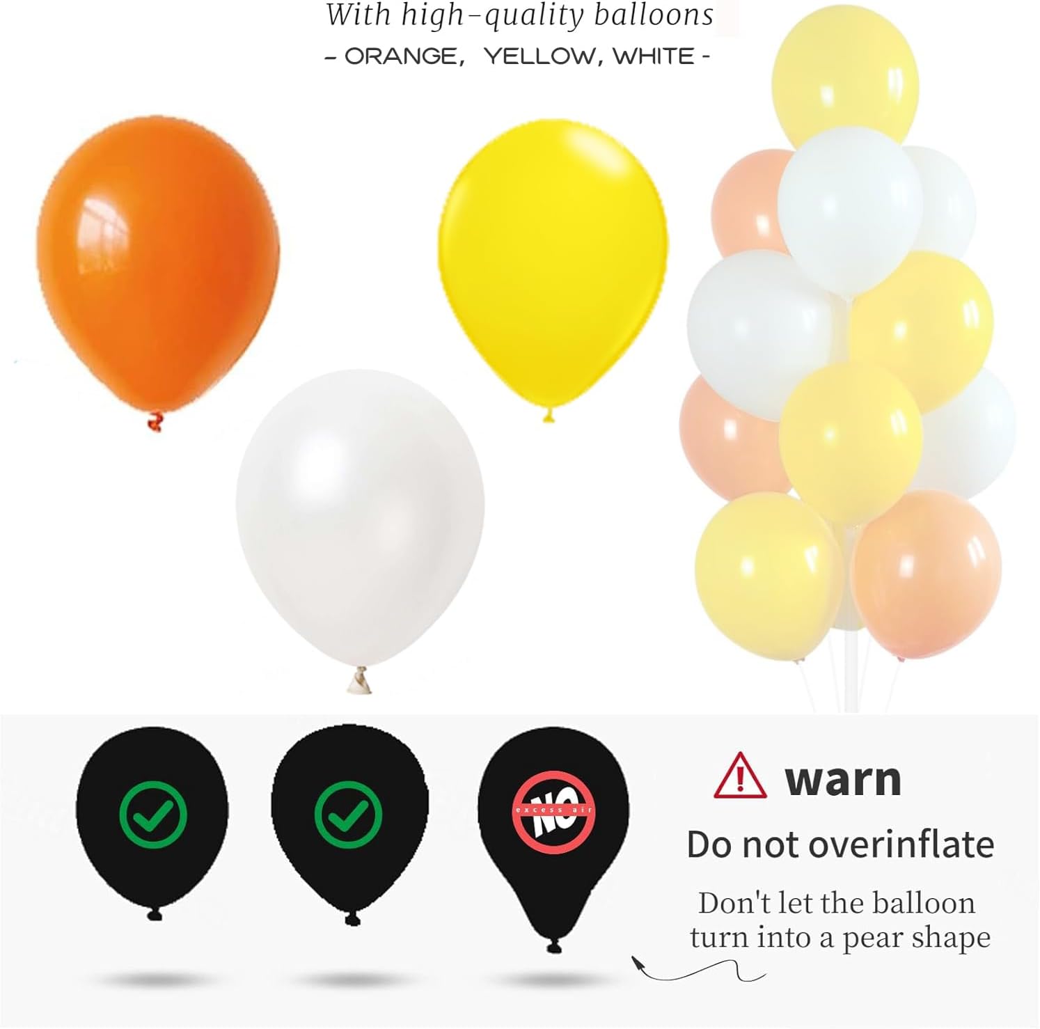 Balloon Column Kit Set of 2,Balloon balloon stands for floor with Base and Pole,Balloon Tower Backdrop Decoration for Wedding, Baby Shower, Birthday Party, or Graduation Party (Orange Yellow)