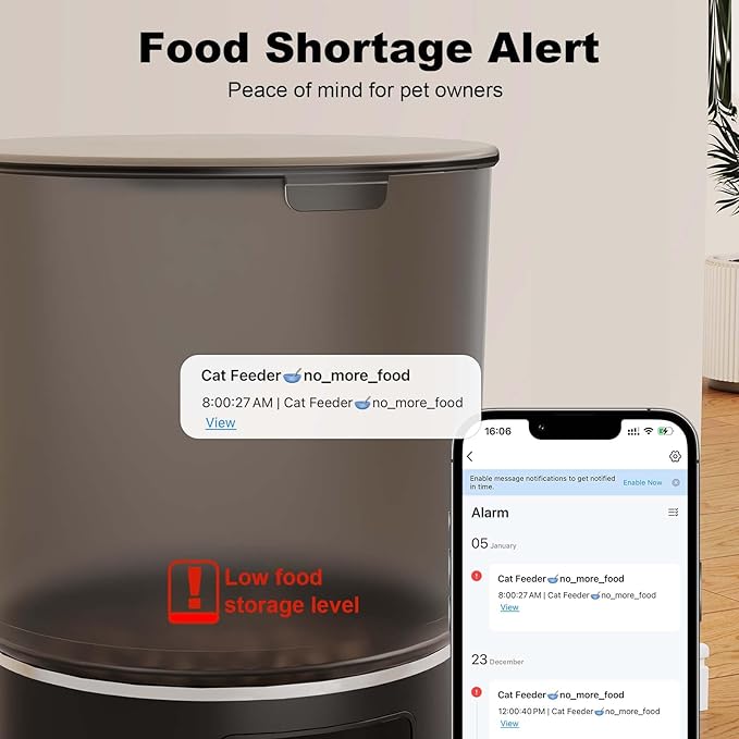 3-Cat Automatic Pet Feeder, 6L WiFi Cat Food Dispenser with APP Control, 1-10 Meal Programmable, Voice Recorder, Smart Alerts, Stainless Steel Bowls for Cats and Small Dogs (Black)-PawvioPets