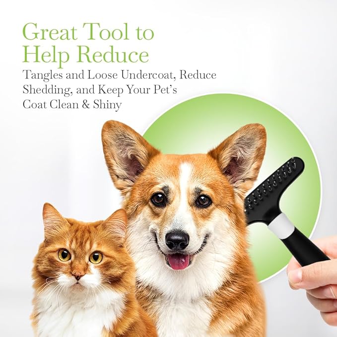 Fuller Brush Undercoat Pet Rake - 33 Sturdy Tapered Steel Pins Inset into Polypropylene Head - Ergonomically Designed Rubberized Handle - Reduce Tangles, Remove Loose Undercoat for Shed-Free Groom-PawvioPets