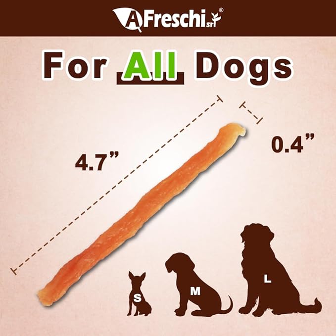 Afreschi Soft Turkey Tendon & Pumpkin Strip 3.5 oz, USA-Sourced Turkey Tendon, Dog Treats for Soft Series, All Natural Human Grade Dog Treat, Suitable for Training chew, Rawhide Alternative-PawvioPets