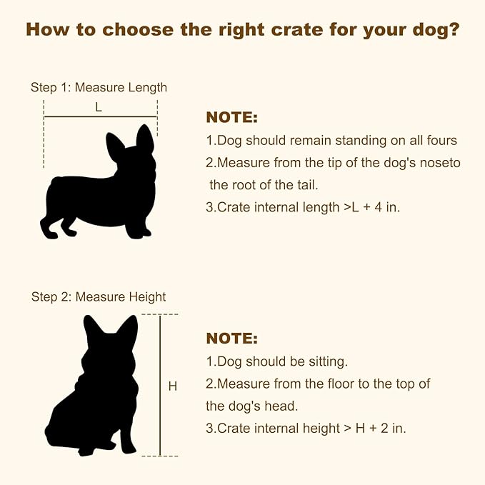 EasyCom 33" Dog Crate Furniture with Name Tag, Heavy Duty Dog Kennel Indoor for Medium and Small Dogs, Double-Doors Sturdy Metal Dog Cage, Decorate House as TV Stand, End Table, Bedside Table-PawvioPets