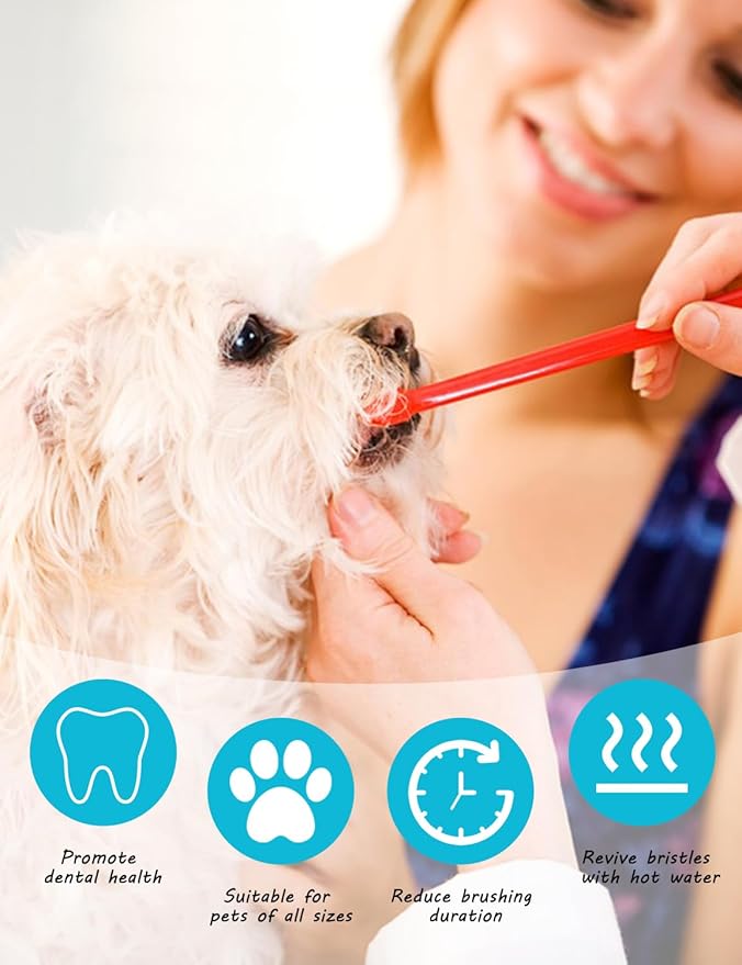 30 Pcs Pet Toothbrush Kit - Dual-Headed Toothbrush for Dogs & Cats - 10 Colors-PawvioPets