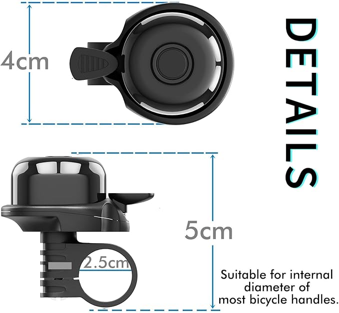 2 Pack Classic Bike Bell, Bicycle Bell Loud Crisp Clear Sound Bicycle Bike Bell City Bike BMX Bike Sports Bike for Adults Kids Right Hand/Left Hand Use-PawvioPets