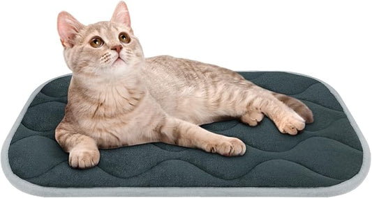 furrybaby Dog Bed Mat Flat Crate Mat with Anti-Slip Bottom Machine Washable Pet Kennel Pad for Dog Sleeping (XS 22x13'', Grey Mat)-PawvioPets