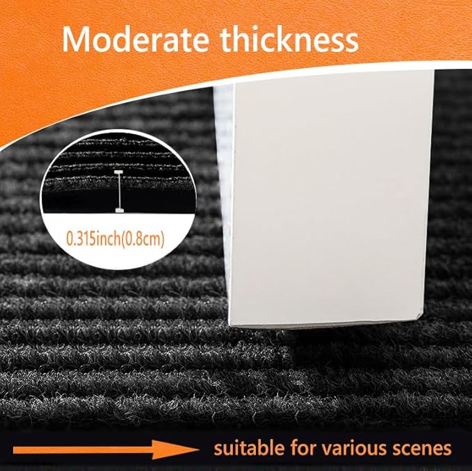 Door Floor Mat Commercial Grade Large Size 3' x 5'Heavy Duty Tough Entry Collection Slip Skid Entrance Mat with Rubber Backing Low Profile and Easy to Clean Indoor Outdoor Rug-PawvioPets