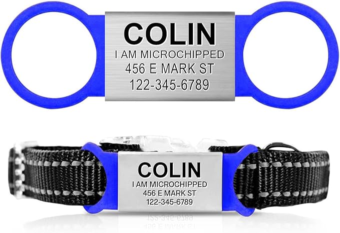 Custom Personalized Dog & Cat ID Tags - Engraved Dog Name, Silent Slide On - Small, Medium, Large Sizes-PawvioPets