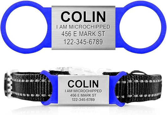 Custom Personalized Dog & Cat ID Tags - Engraved Dog Name, Silent Slide On - Small, Medium, Large Sizes-PawvioPets
