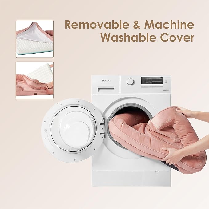 EHEYCIGA Orthopedic Dog Bed for Medium Dogs, Waterproof Memory Foam Medium Dog Beds with Sides, Non-Slip Bottom and Egg-Crate Foam Pet Couch Bed with Washable Removable Cover, Dusty Pink-PawvioPets