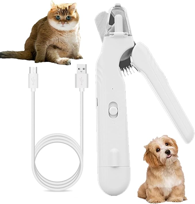 2 In 1 Pet Nail Clipper and Grinder, Professional Electric Rechargeable Pet Nail Fast Trimmer, Painless, Claw Care Grooming, Smoothing, Silent - Shockproof, For Small, Large Dogs & Cats, upgraded-PawvioPets