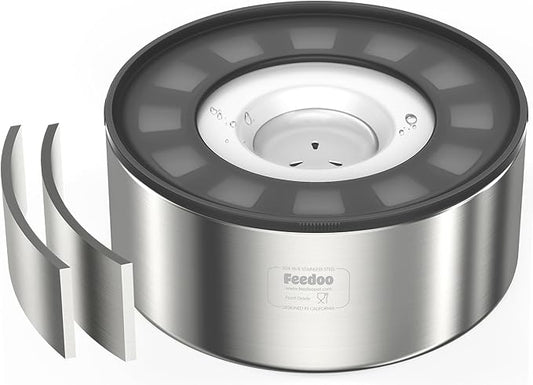 2L No Spill Water Bowl for Dogs, Double-Wall Stainless Steel with Splash-Proof Paws Lid and Floating Disk, Non-Slip Base, Easy to Clean Slow Water Feeder for Small Medium Dogs-PawvioPets