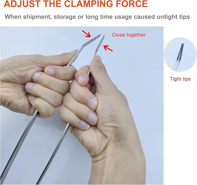 Extra Long Tweezers, Feeding Tongs, 18.9 inch Aquarium Stainless Steel Large Aquascape Tools for Fish Tank, Terrarium，Aquascaping, Reptile Snake (Curved)-PawvioPets