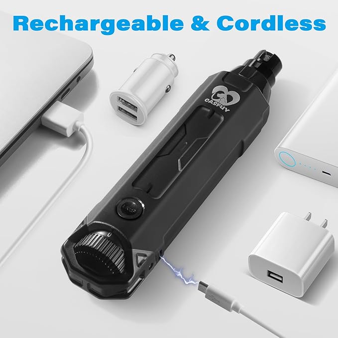 Casfuy 6-Speed Dog Nail Grinder - Newest Enhanced Pet Nail Grinder Super Quiet Electric Dog Nail Trimmer Rechargeable Painless Paws Grooming & Smoothing Tool for Large Medium Small Dogs (Grey)-PawvioPets