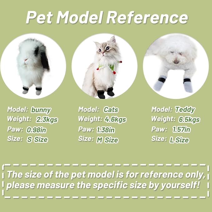 4 PCS Cat Mittens to Prevent Scratching,Mesh Breathable Cat Shoes,Adjustable Cats Anti Scratch Gloves,Suitable for Cats When Bathing and Nail Trimming(M,Grey)-PawvioPets