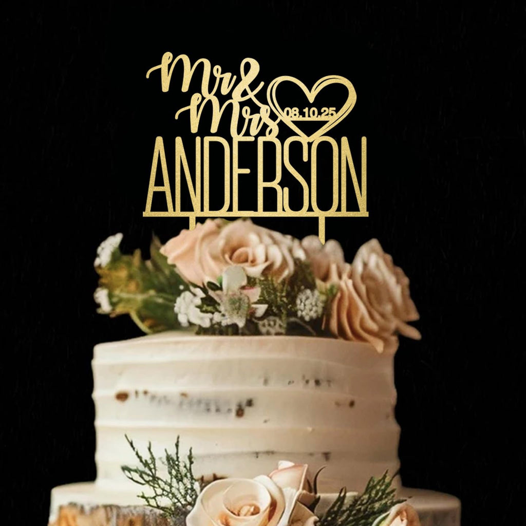 Wedding Cake Toppers/Wedding Cake Toppers Bride and Groom/Custom Cake Topper/Customizable Anniversary Mr and Mrs Cake Topper/Rustic cake topper/Date wedding Cake topper.Wood Cake topper