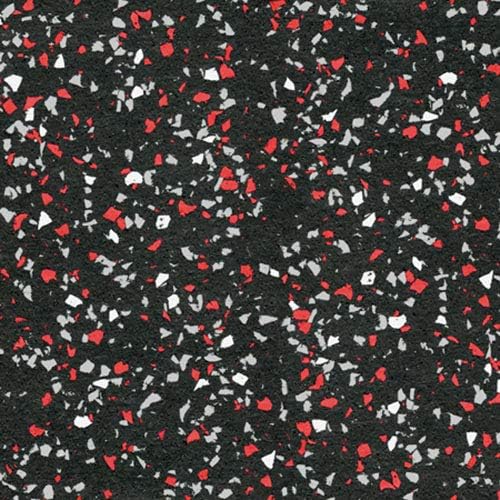 American Floor Mats - Rubber Gym Tiles - 1 Inch Thick - Sound Absorbing - 35% Red/Grey/White 4 Tile Pack (Covers 16 Sq Ft)-PawvioPets