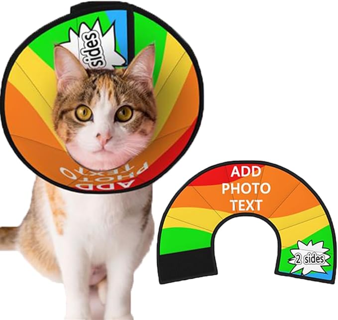 Custom Cat Cone Collar Soft Post-Surgery Comfort Pet Recovery Collar for Wound Care Adjustable Pet Donut Collar-PawvioPets