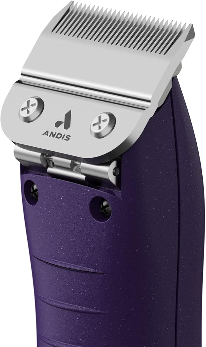 Andis 24820 EasyClip Professional-Animal 7-Piece Detachable Ceramic Blade Clipper Kit, Frustration Free Packaging, Corded Electric, Purple-PawvioPets