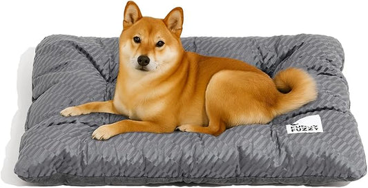 FUNNY FUZZY 35×23 Washable Dog Crate Bed,Orthopedic Cushion Mattress for Large Dogs-Fits 36 Inch Dog Crates, Reversible,Durable & Comfortable Pet Bed,L,Charcoal Grey-PawvioPets