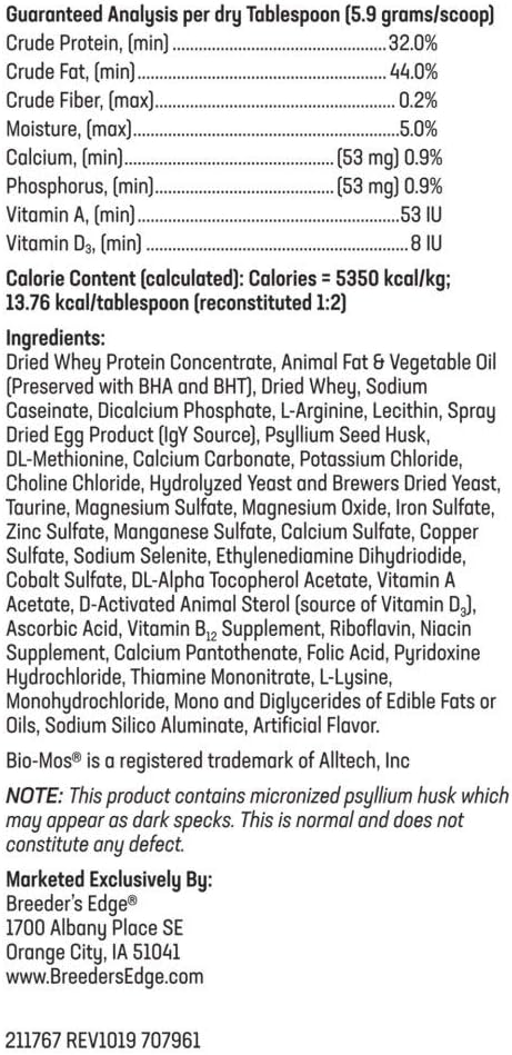 Breeder's Edge Foster Care Feline - Powdered Milk Replacer - for Kittens & Cats - 4.5 LB-PawvioPets