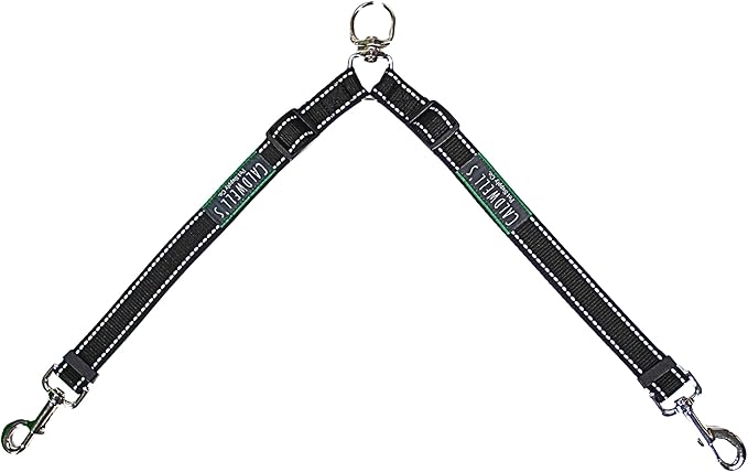 Caldwell's Pet Supply Co. Leash Coupler, Two Dog Leash Splitter to Split Leashes for Walking 2 Dogs, Tangle Free Double Dog Leashes Connector, Adjustable Attachment for Medium or Large Dogs-PawvioPets