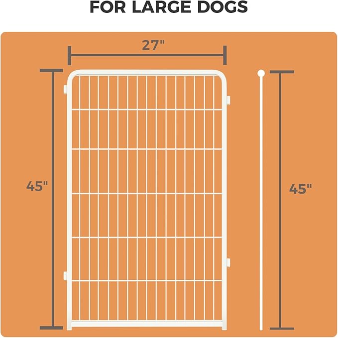 FXW Homeplus Unleashed Indoor Dog Playpen - Stress-Free and Safe Play, Heavy Duty 45 Inch 4 Wire Panels Dog Pen for Large Dogs, White│Patented-PawvioPets